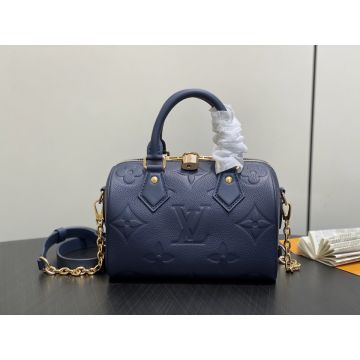 Speedy Bandoulière 20 M14200 – Navy Blue Embossed Grained Cowhide Leather Bag