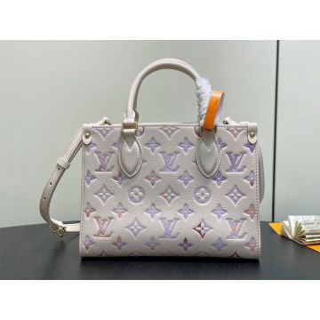 OnTheGo PM M25770 – Dream Cream Embossed Grained Cowhide Leather Tote