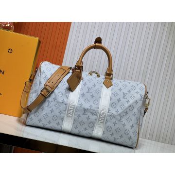Keepall Bandoulière 45 M14838 – Elegant Light Gray Travel Bag