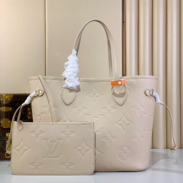 Dauphine M13255 – White Monogram Bag with Natural Cowhide-Leather Trim