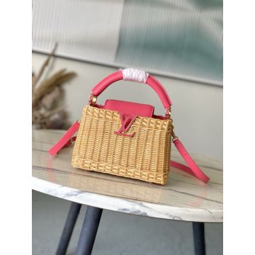Capucines Mini M26005 – Natural Beige and Pink Leather Handbag