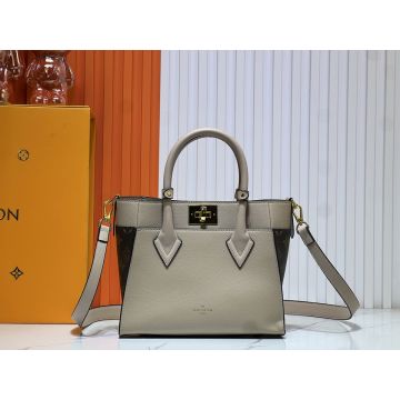 On My Side Pm Monogram Greige Handbag Leather