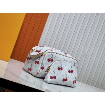 Speedy Soft Bandoulière 30 M47528 – White with Cherry Red Leather Tote