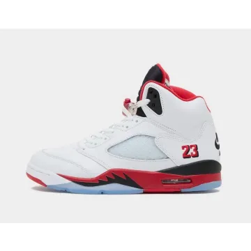 Air Jordan 5 Retro "Fire Red Black Tongue" - Classic Heritage High-Top Model