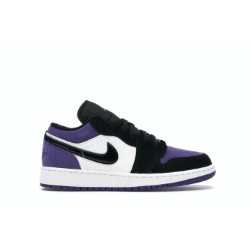 Jordan 1 Low “Court Purple” GS 553560-125 | White / Black / Court Purple