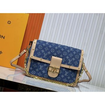 Dauphine Soft GM Monogram Denim M13319 – Denim Blue Leather Shoulder Bag
