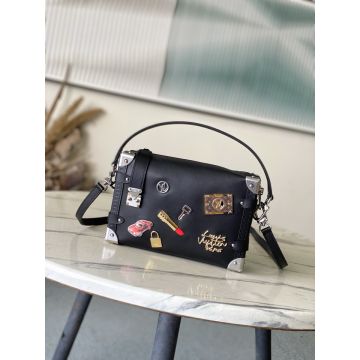 Side Trunk MM M25568 – Black Calfskin Leather Shoulder Bag