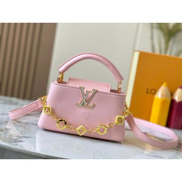Capucines Mini M14393 – Rose Jasmin Taurillon Calfskin Top-Handle Bag