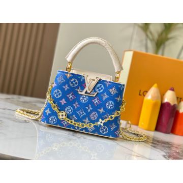 Capucines Mini M12947 – Blue Monogram Denim Handbag
