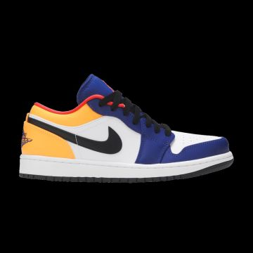 Jordan 1 Low Royal Yellow 553558-123 | Royal Yellow Black White Leather Sneaker