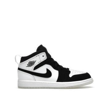 Air Jordan 1 Mid SE (PS) “Diamond” — White/Black | DN4323-100