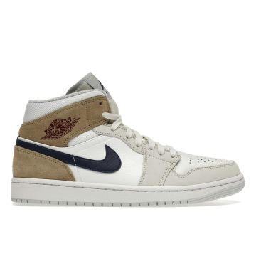 Air Jordan 1 Mid “Tan Suede” — White/Team Red | DO6726-100
