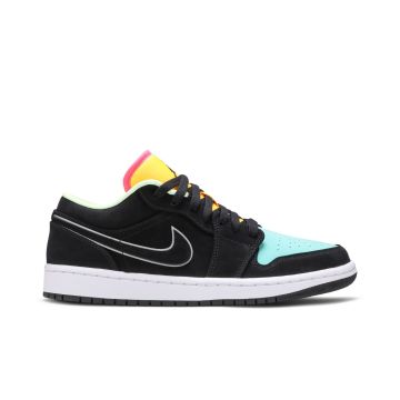 Jordan 1 Low Black Aurora Green Laser Orange CK3022-013 | Colorful Retro Sneakers