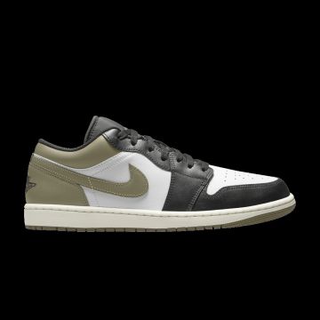 Jordan 1 Low Black Toe Medium Olive 553558-092 | Black White Medium Olive Premium Sneaker