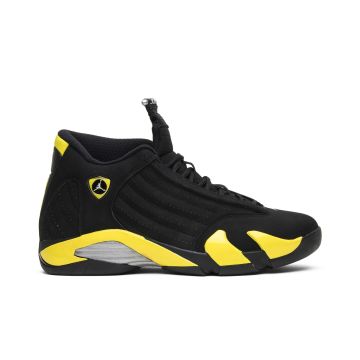Jordan 14 Retro “Thunder” 487471-070 | Black Vibrant Yellow White Premium Sneaker