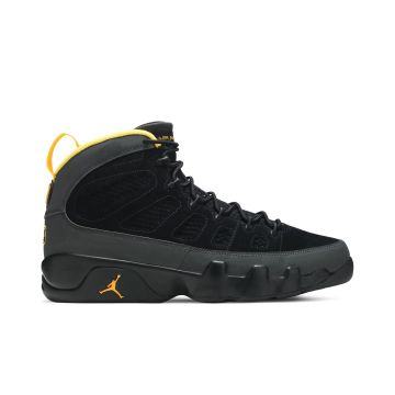 Jordan 9 Retro Dark Charcoal University Gold CT8019-070 | Black Grey Yellow Retro Sneakers
