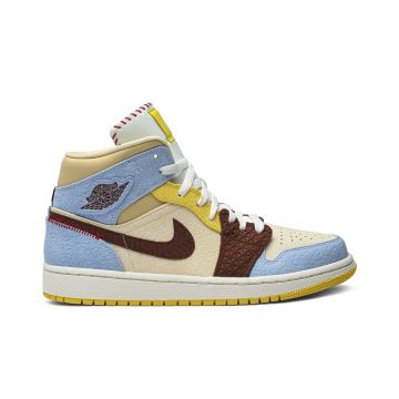 Jordan 1 Mid SE Fearless Maison Chateau Rouge CU2803-200 | Premium Brown Orange Retro Sneakers