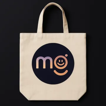 Smile Gradient Tote Bag – Playful Minimalist Canvas Tote