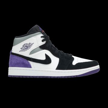 Jordan 1 Mid SE Varsity Purple 852542-105 | White Black Purple Premium Sneaker