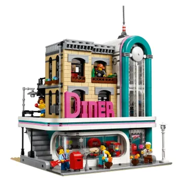 Downtown Diner Modular Building Block Set – Retro Street View Restaurant Toy