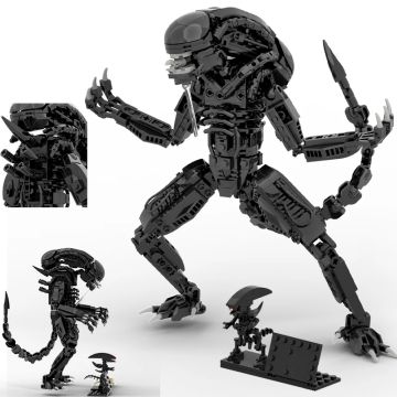 Drooling Monster Building Set - Xenomorph Parasitoid Model | Sci-Fi Creature Blocks for Adult Collectors
