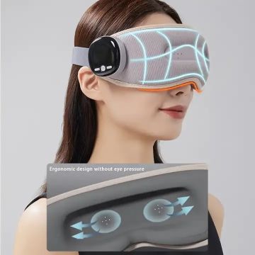 Smart Eye Massager with Heat & 6 Modes – Foldable Heated Eye Mask for Migraines, Eye Strain & Sleep Relief
