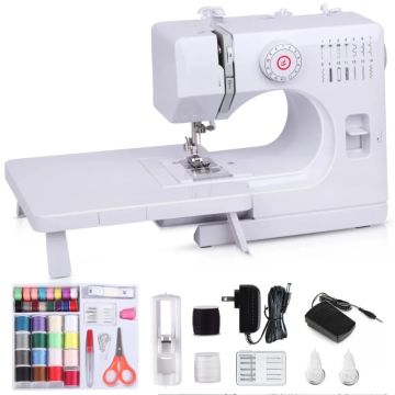 Sewing Machine with 14 Built-in Stitches - Portable Multifunctional Machine with Extension Table | Beginner Friendly Home Crafting