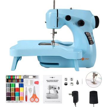 Mini Electric Sewing Machine for Beginners - 42 Piece Set with Foot Pedal | Portable Household Sewing Kit