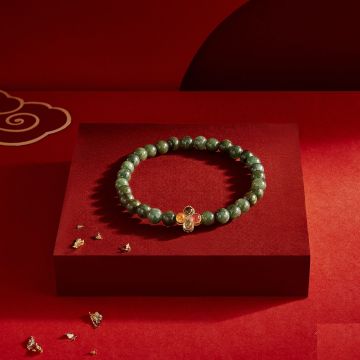 Glimmer Jade Bracelet – Gold Plated, Healing Crystal for Balance, Protection & Wealth