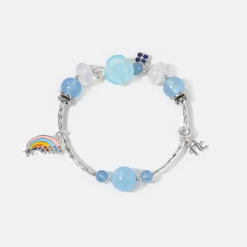Aquamarine Healing Bracelet for Women and Teens – Calm Energy Jewelry Gift for Emotional Support, Daily Wear and Meditation –  – Main View