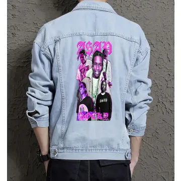 Asap Jean Jacket for Men – Gift for Streetwear Fans – Christmas Gift - Light Blue - Main View