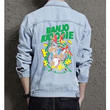 Banjo Kazooie Denim Jacket for Men - Gift for Retro Gamers - Christmas Gift - Light Blue - Main View