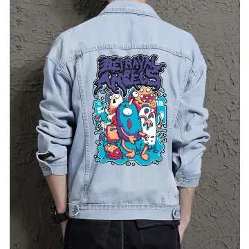Betrayal Engles Jean Jacket for Men – Gift for Streetwear Fans – Birthday Present - Light Blue - Main View