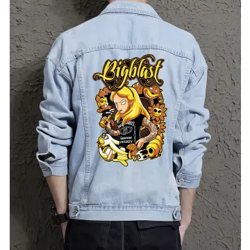 Big Blast Jean Jacket for Men – Gift for Streetwear Fans – Birthday Present - Light Blue - Main View