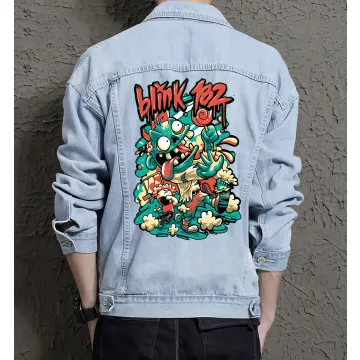Blink Jean Jacket for Men – Gift for Streetwear Fans – Birthday Present - Light Blue - Main View