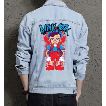 Blink Jean Jacket for Men – Gift for Streetwear Fans – Birthday Present - Light Blue - Main View