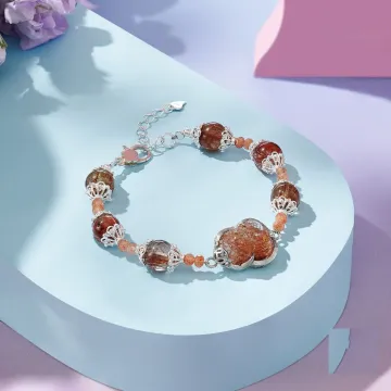 Brown Rutilated Quartz Healing Bracelet for Women & Teens – Calm Energy Gift for Daily Wear, Meditation & Emotional Support –  – Main View