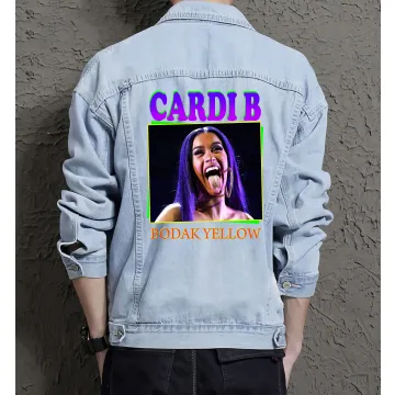 Cardib Jean Jacket for Men – Gift for Music Fans – Birthday Present - Light Blue - Main View