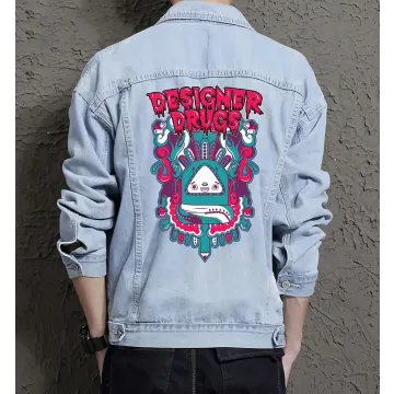 Designer Jean Jacket for Men – Gift for Streetwear Fans – Birthday Present - Light Blue - Main View