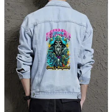 Disordelylegion Denim Jacket for Men - Gift for Gamers - Christmas Present - Light Blue - Main View