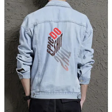 Do Epicshit Denim Jacket for Men - Gift for Adventurers - Graduation Celebration - Light Blue - Main View