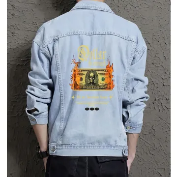 Dollar Jean Jacket for Men – Gift for Skater Guys – Christmas Gift - Light Blue - Main View