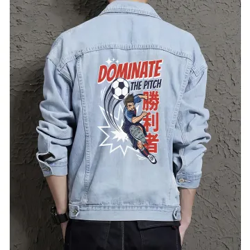 Dominate Thepitch Jean Jacket for Men – Gift for Trendy Teens – Birthday Present - Light Blue - Main View