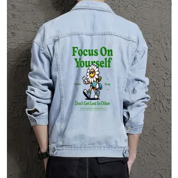Dont Get Lost in Othergreen Jean Jacket for Men – Gift for Trendy Teens – Christmas Gift - Light Blue - Main View