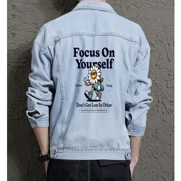 Dont Get Lost Inother Jean Jacket for Men – Gift for Urban Trendsetters – Christmas Gift - Light Blue - Main View