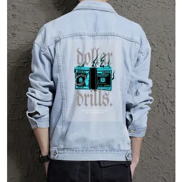 Drills Jean Jacket for Men – Gift for Skater Dudes – Christmas Gift - Light Blue - Main View