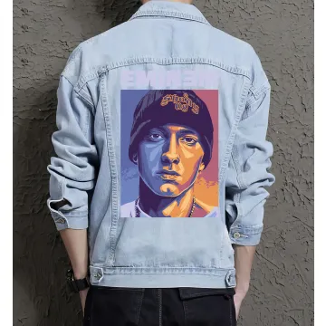 Eminem Jean Jacket for Men – Gift for Music Fans – Birthday Present - Light Blue - Main View