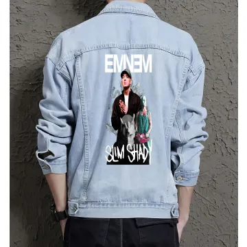 Eminem Jean Jacket for Men – Gift for Music Fans – Christmas Gift - Light Blue - Main View