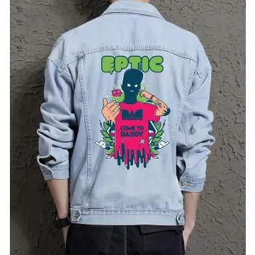 Eptic Com to Daddy Jean Jacket for Men – Gift for Music Fans – Birthday Present - Light Blue - Main View