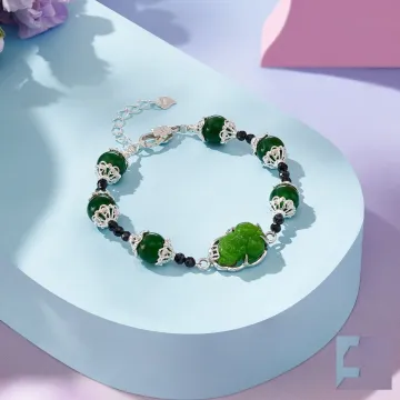 Green Tourmaline Healing Bracelet for Women – Energy Boosting Crystal Jewelry for Calm & Protection –  – Main View